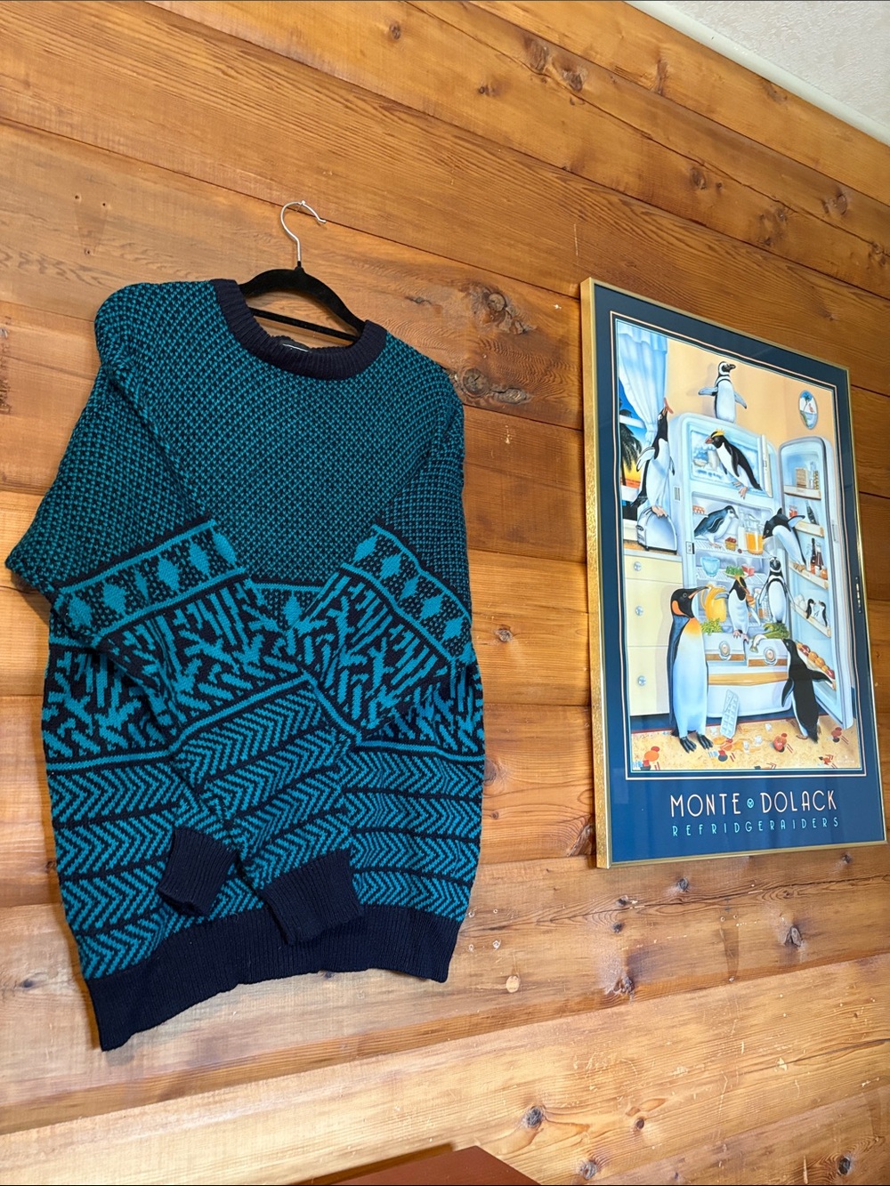 1990’s Capricorn, Geometric 100% Acrylic
 Geometric Sweater, Size Large